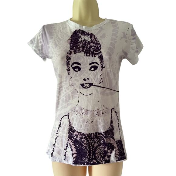 T-Shirt Audrey Hepburn Vintage XS 2006 Freeze A.V.E L.A. Inc. Retro - Picture 1 of 7